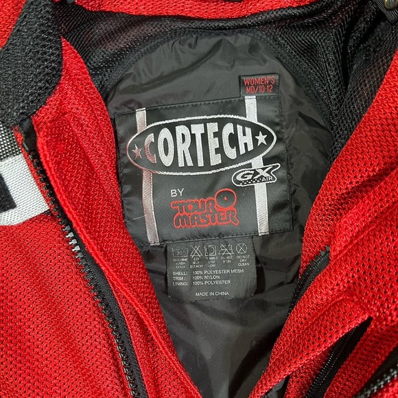 Cortech Tour Master GX Air Womens M 10-12 Red Riding Motorcycle Jacket Zip Up - Picture 5 of 8